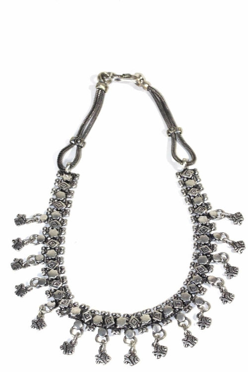 Fish Charms Tribal Choker Necklace - Artisan Fashion Accessories