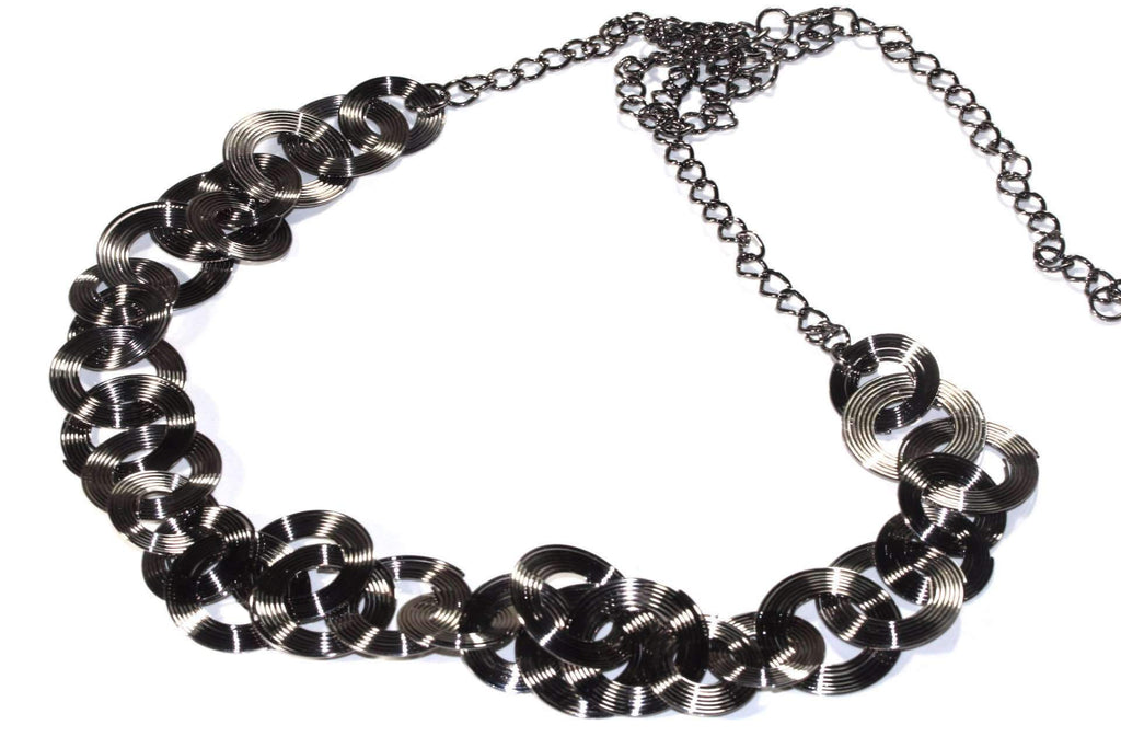 Multi Function Hematite Tone Ring Chain - Artisan Fashion Accessories