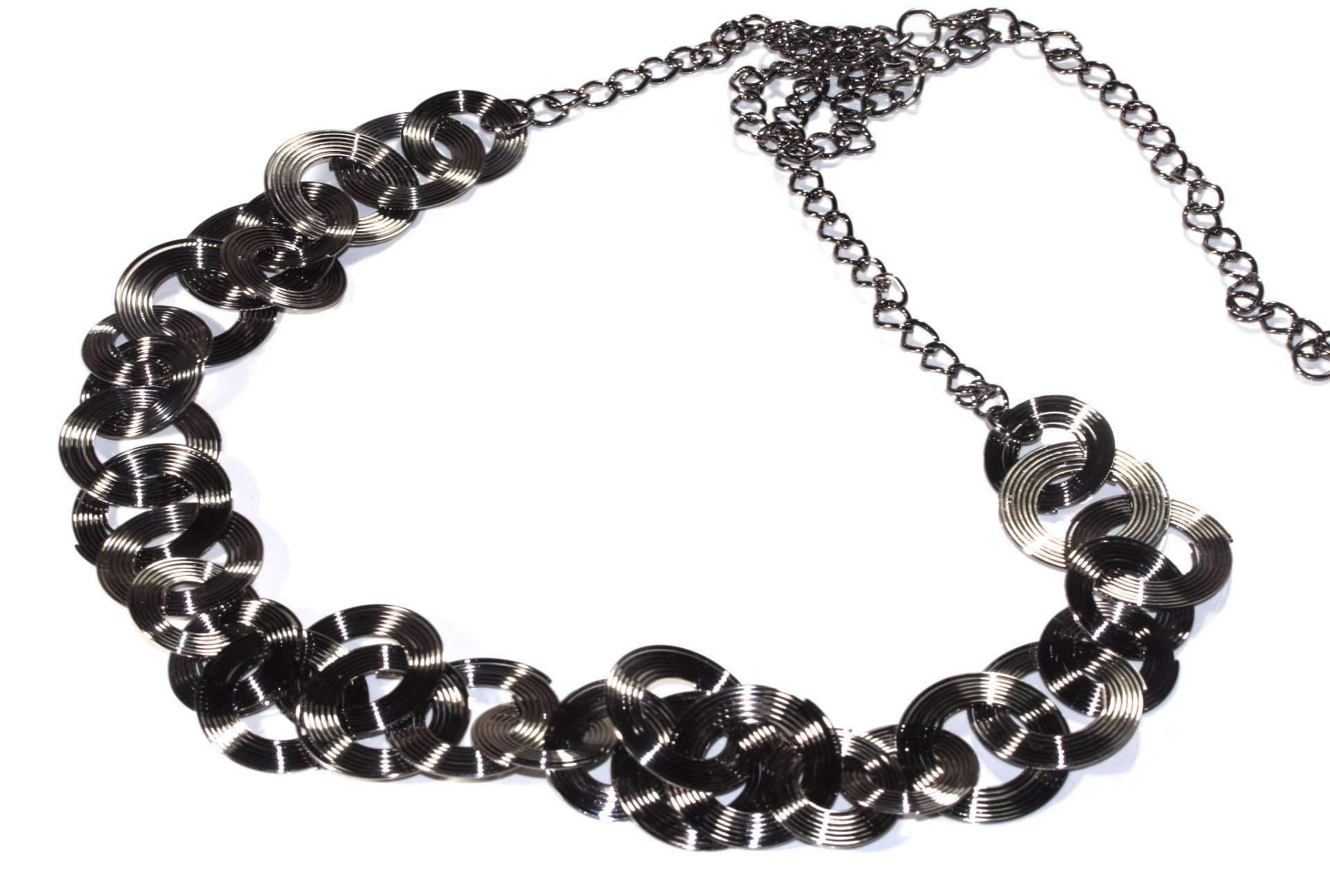 Multi Function Hematite Tone Ring Chain - Artisan Fashion Accessories