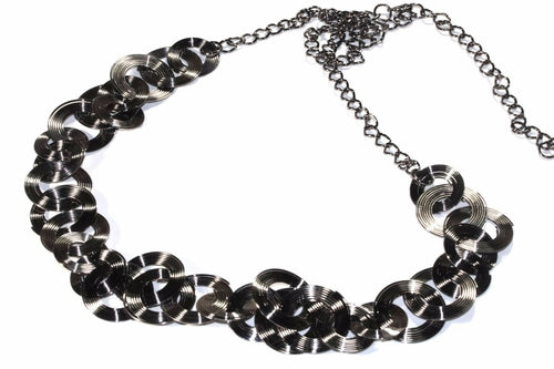 Multi Function Hematite Tone Ring Chain - Artisan Fashion Accessories