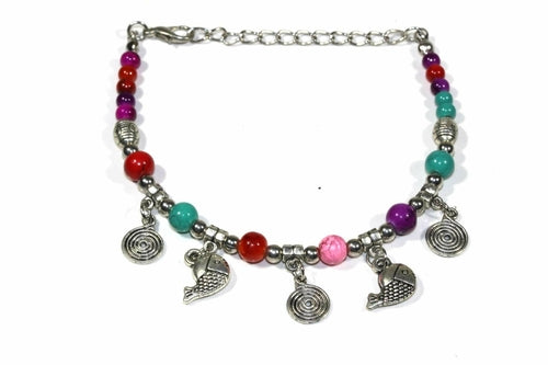 Spirals & Fish Charm Bracelet - Artisan Fashion Accessories