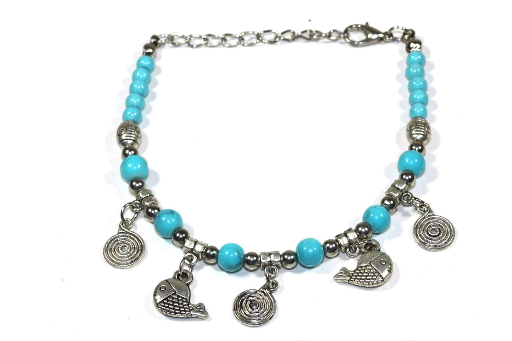 Spirals & Fish Charm Bracelet - Artisan Fashion Accessories