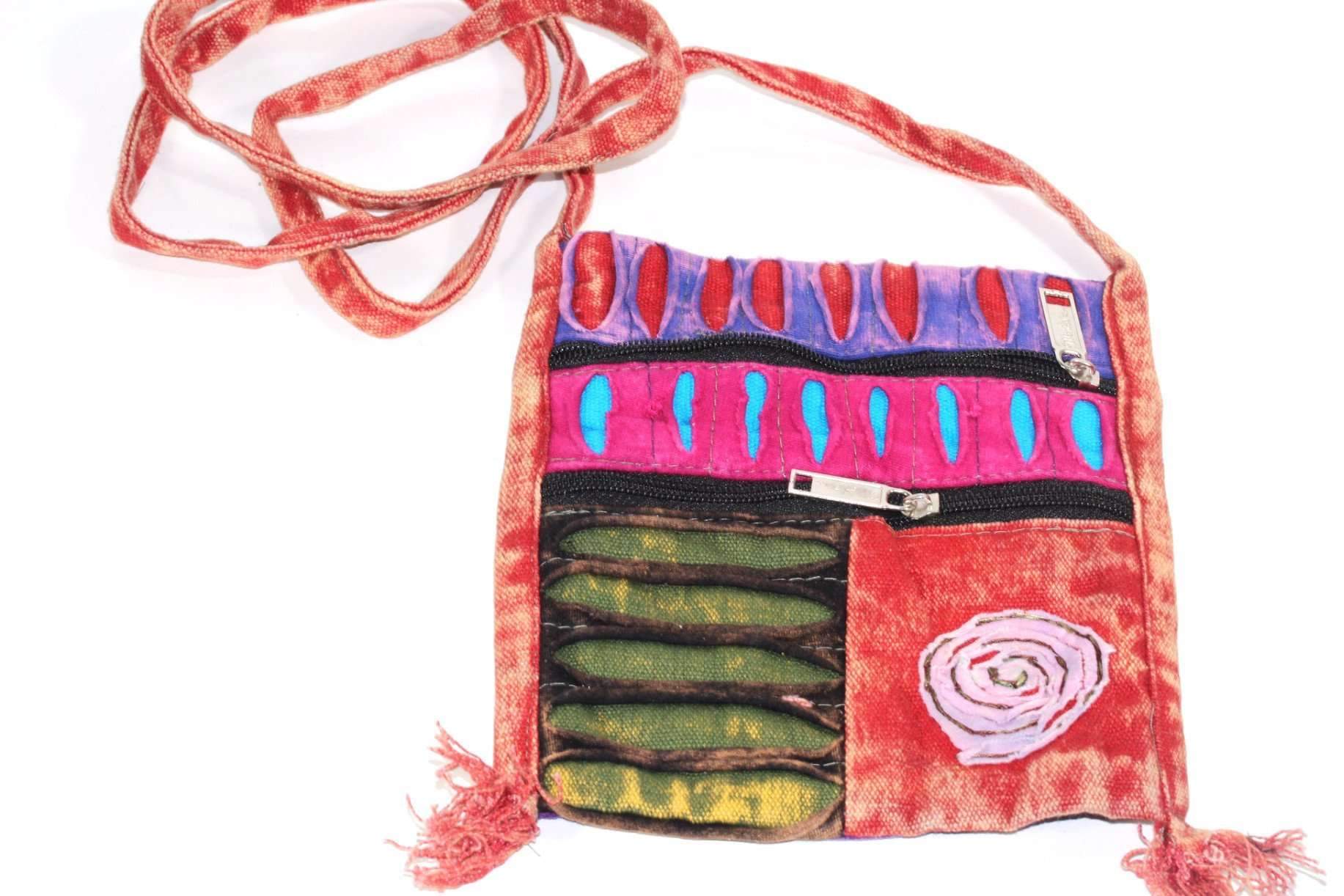 Spiral Cross Body Patchwork Passport Bag - Artisan Fashion Accessories