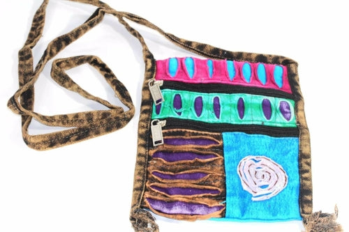 Spiral Cross Body Patchwork Passport Bag - Artisan Fashion Accessories