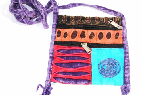 Spiral Cross Body Patchwork Passport Bag - Artisan Fashion Accessories