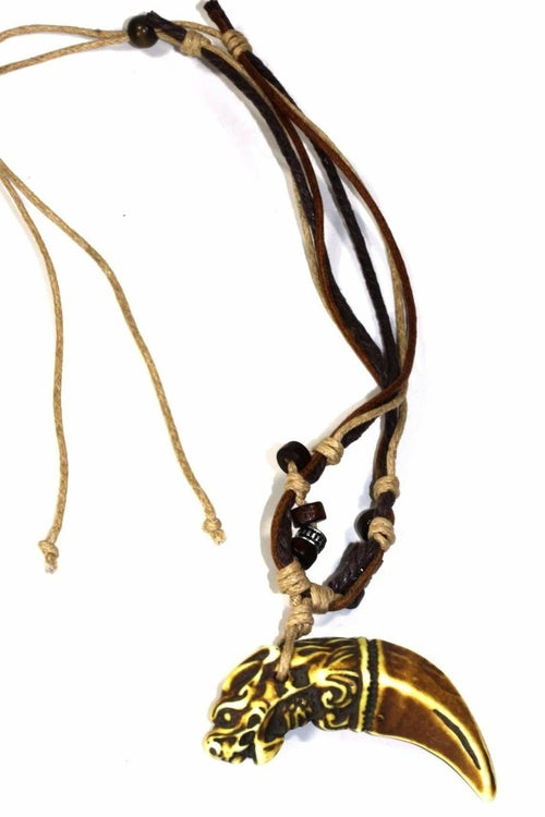 Tribal Dragon Tooth Boho Style Necklace - Artisan Fashion Accessories