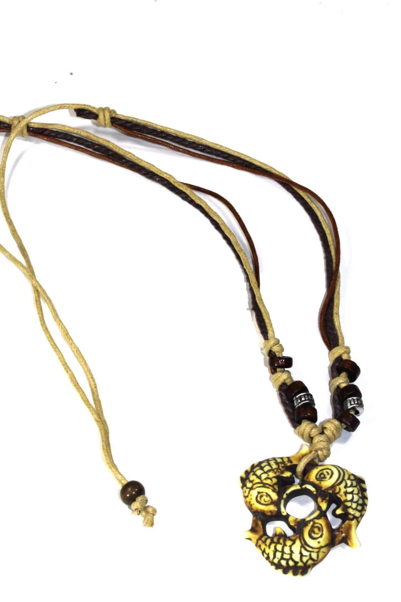 Tribal Fish Trio Boho Style Necklace - Artisan Fashion Accessories