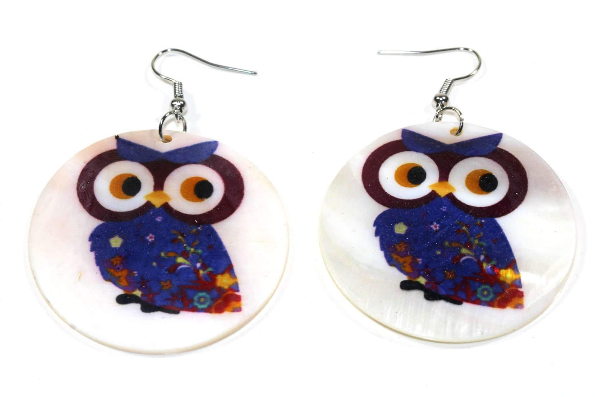 Curious Baby Owl With Flower Wings Mother Of Pearl Necklace - Artisan Fashion Accessories