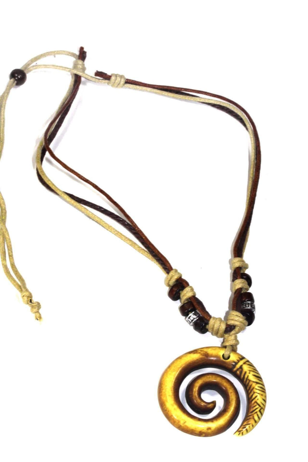Tribal Spiral Boho Style Necklace - Artisan Fashion Accessories