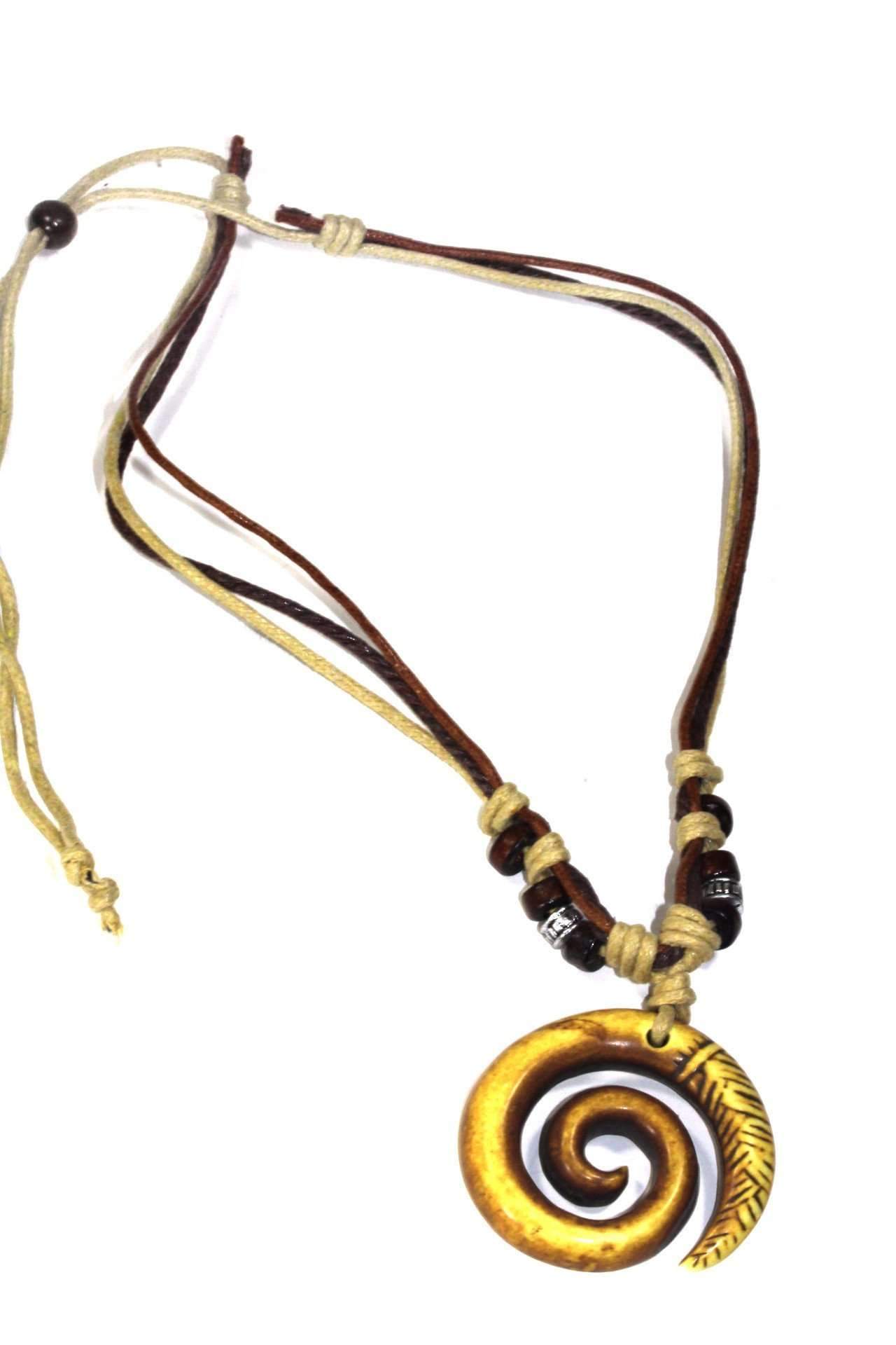Tribal Spiral Boho Style Necklace - Artisan Fashion Accessories
