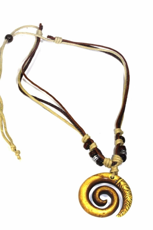 Tribal Spiral Boho Style Necklace - Artisan Fashion Accessories