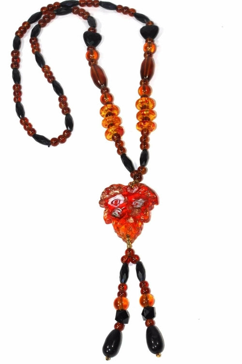Leaf Pendant Gypsy Style Shimmer Necklace - Artisan Fashion Accessories