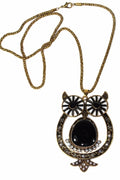 Big Owl Shimmer Pendant Necklace - Artisan Fashion Accessories