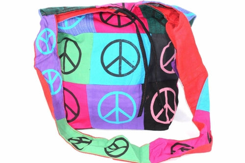 Pop Art Peace Patchwork Jhola Sling Bag - Artisan Fashion Accessories