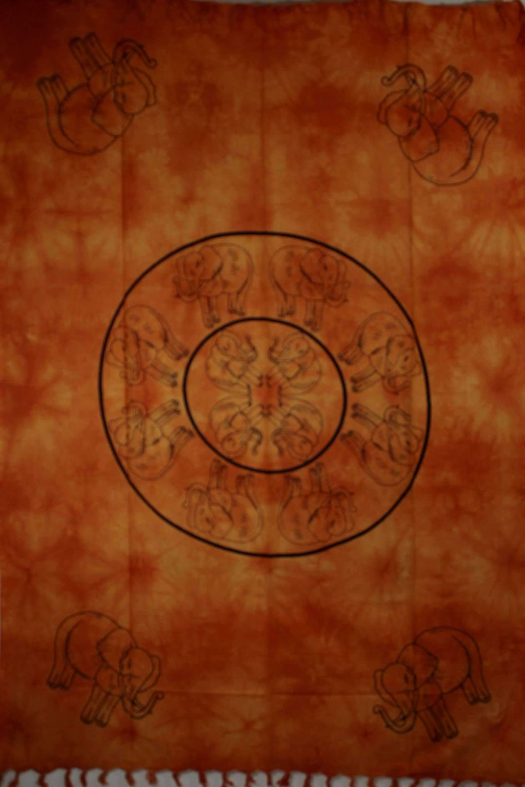 Folk Style Elephant Tie Dye Tapestry - Artisan Home Décor