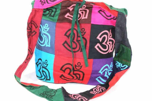 Pop Art Om Patchwork Jhola Sling Bag - Artisan Fashion Accessories