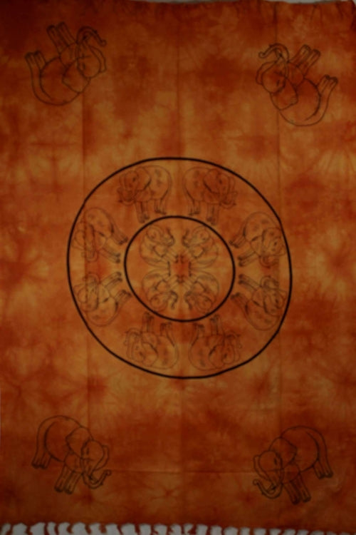 Folk Style Elephant Tie Dye Tapestry - Artisan Home Décor