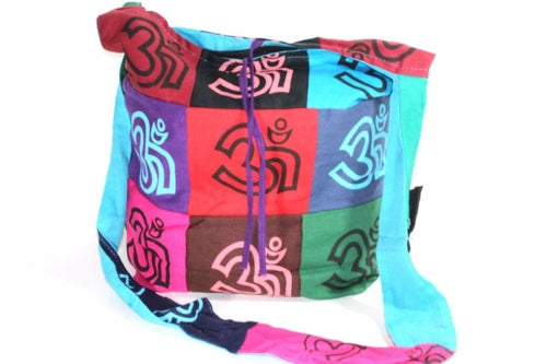 Pop Art Om Patchwork Jhola Sling Bag - Artisan Fashion Accessories