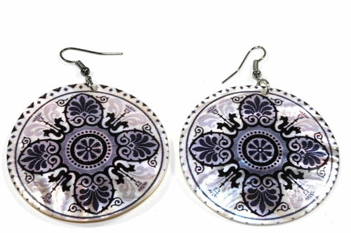 Mandala Chakra Art Mother Of Pearl Earrings - Spiritual & Wellness