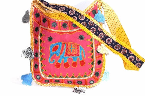 Mirror Work Elephant Sling Bag - Artisan Fashion Accessories