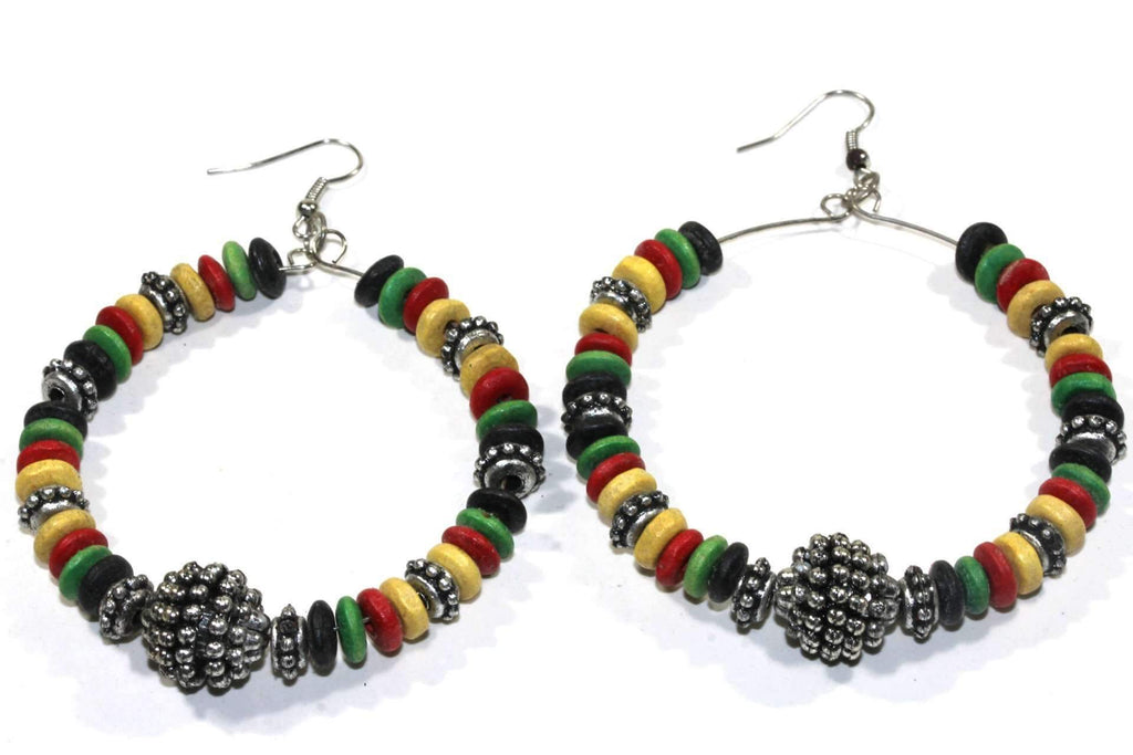 Rasta Style Hoop Earrings - Earrings