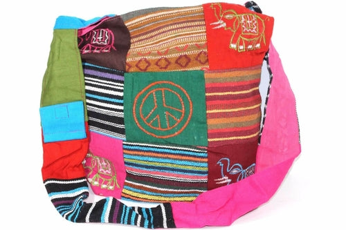 Mixed Symbols Durrie Patchwork & Pop Art Sling Bag - Artisan Fashion Accessories