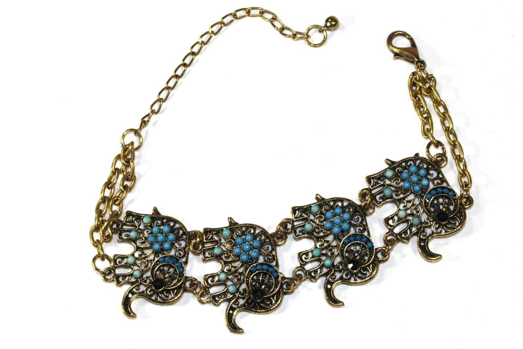 Colorful Bead Drop Elephant Bracelet - Artisan Fashion Accessories