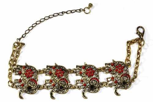 Colorful Bead Drop Elephant Bracelet - Artisan Fashion Accessories