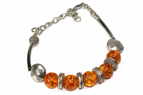 Amber Glow Resin Bracelet - Artisan Fashion Accessories