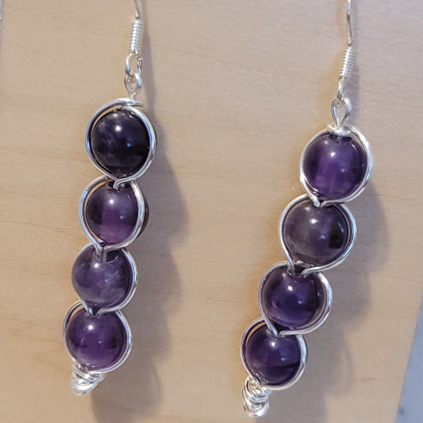 Amethyst Bead Earrings - Earrings