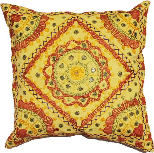 Indian Mirror Work Cushion Cover - Artisan Home Décor