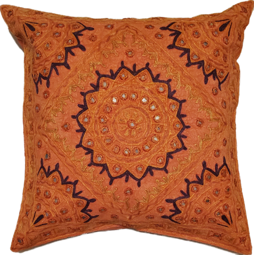 Indian Mirror Work Cushion Cover - Artisan Home Décor