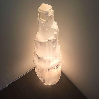 Selenite Skyscraper Lamp | Crystal Healing Light | WorthyVibe
