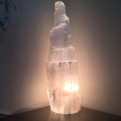 Selenite Skyscraper Lamp | Crystal Healing Light | WorthyVibe