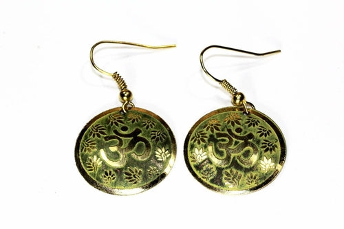 Lotus Petals & Om Yoga Earrings - Spiritual & Wellness
