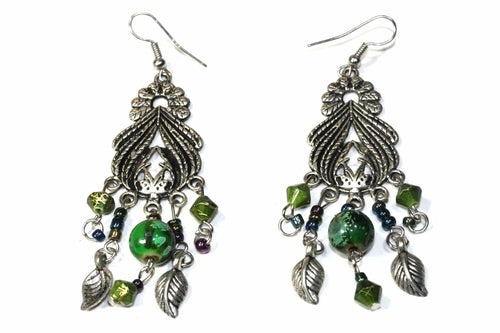 Bohemian Queen Marbled Bead Earrings - Artisan Fashion Accessories