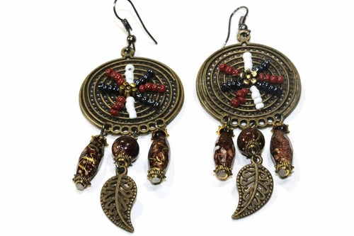 Dream Catcher Bead Work Earrings - Artisan Fashion Accessories