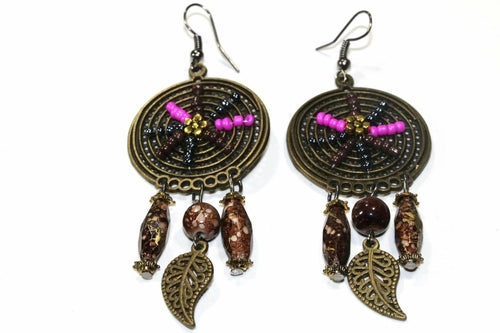 Dream Catcher Bead Work Earrings - Artisan Fashion Accessories