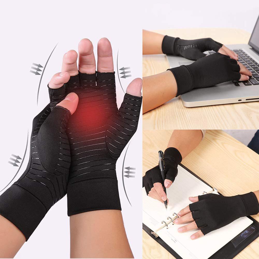 Compression Arthritis Glove Unisex Joint Pain Relief Half Finger - Spiritual & Wellness