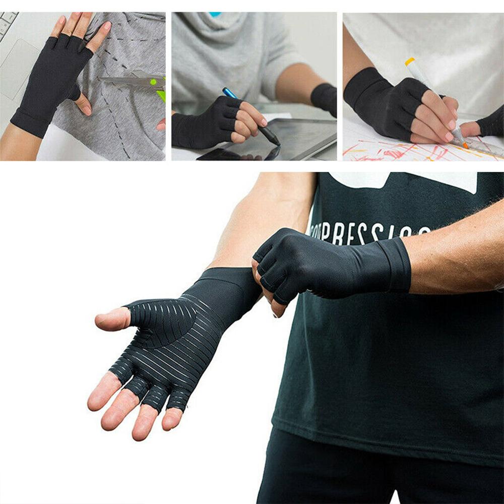 Compression Arthritis Glove Unisex Joint Pain Relief Half Finger - Spiritual & Wellness