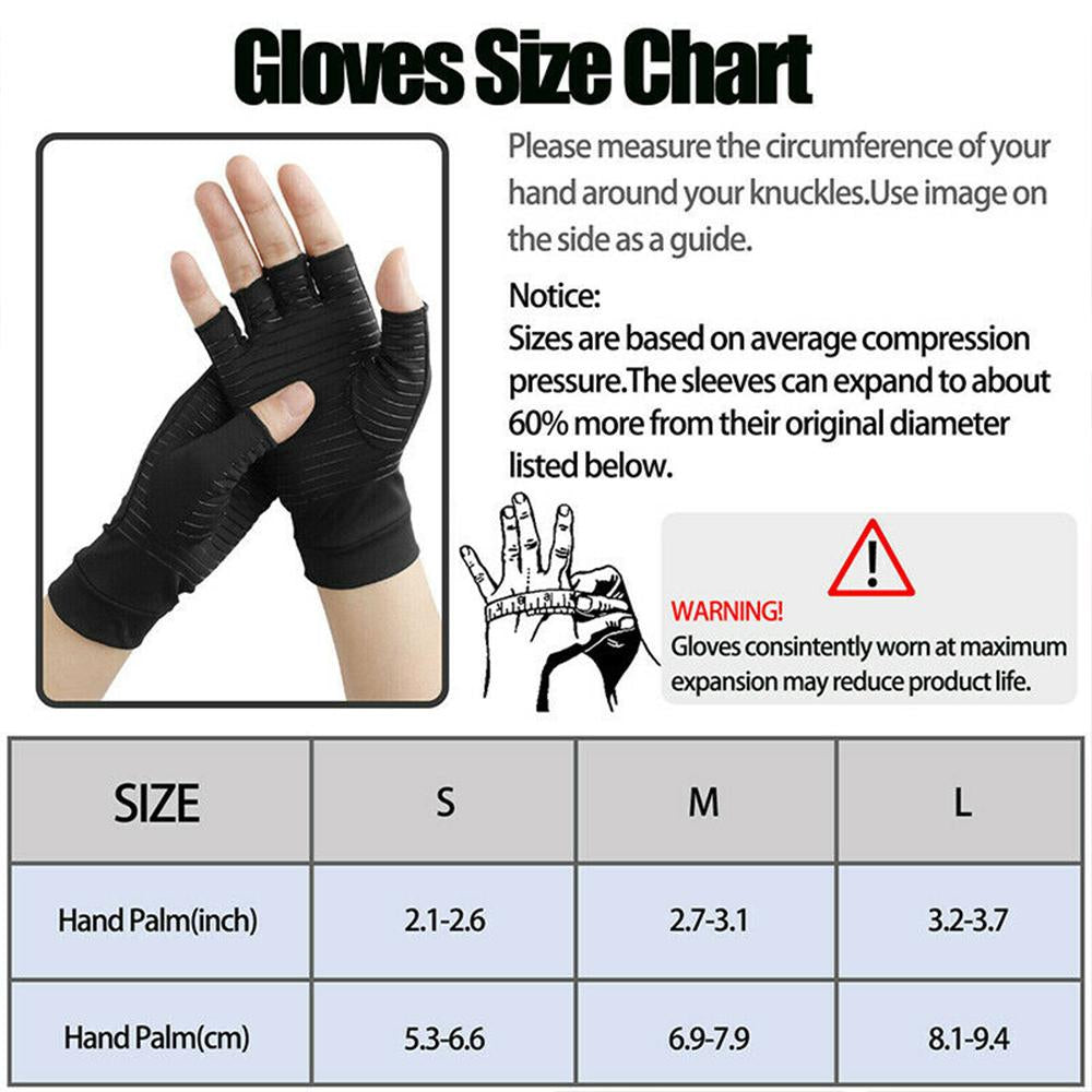 Compression Arthritis Glove Unisex Joint Pain Relief Half Finger - Spiritual & Wellness