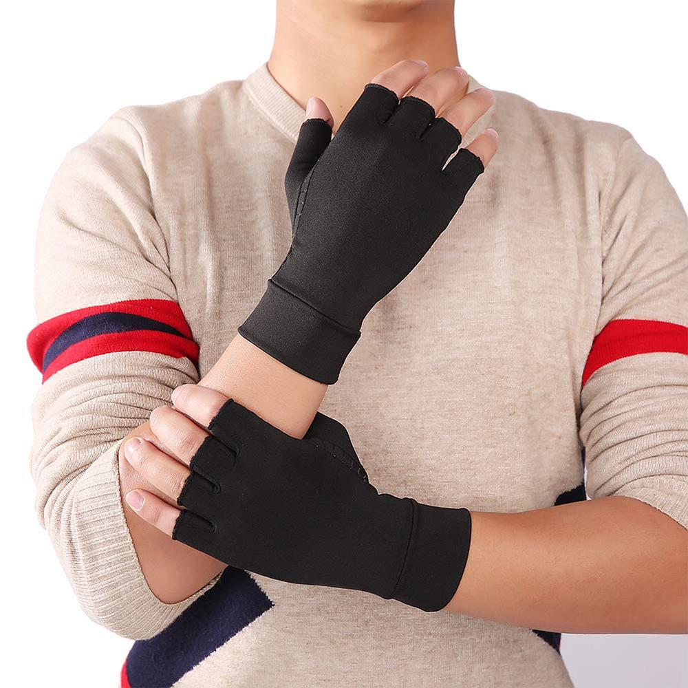 Compression Arthritis Glove Unisex Joint Pain Relief Half Finger - Spiritual & Wellness
