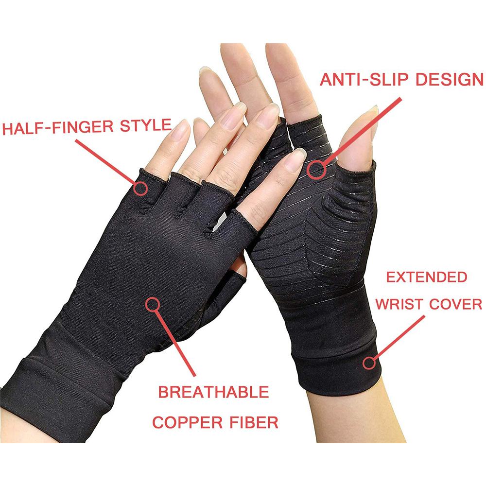 Compression Arthritis Glove Unisex Joint Pain Relief Half Finger - Spiritual & Wellness