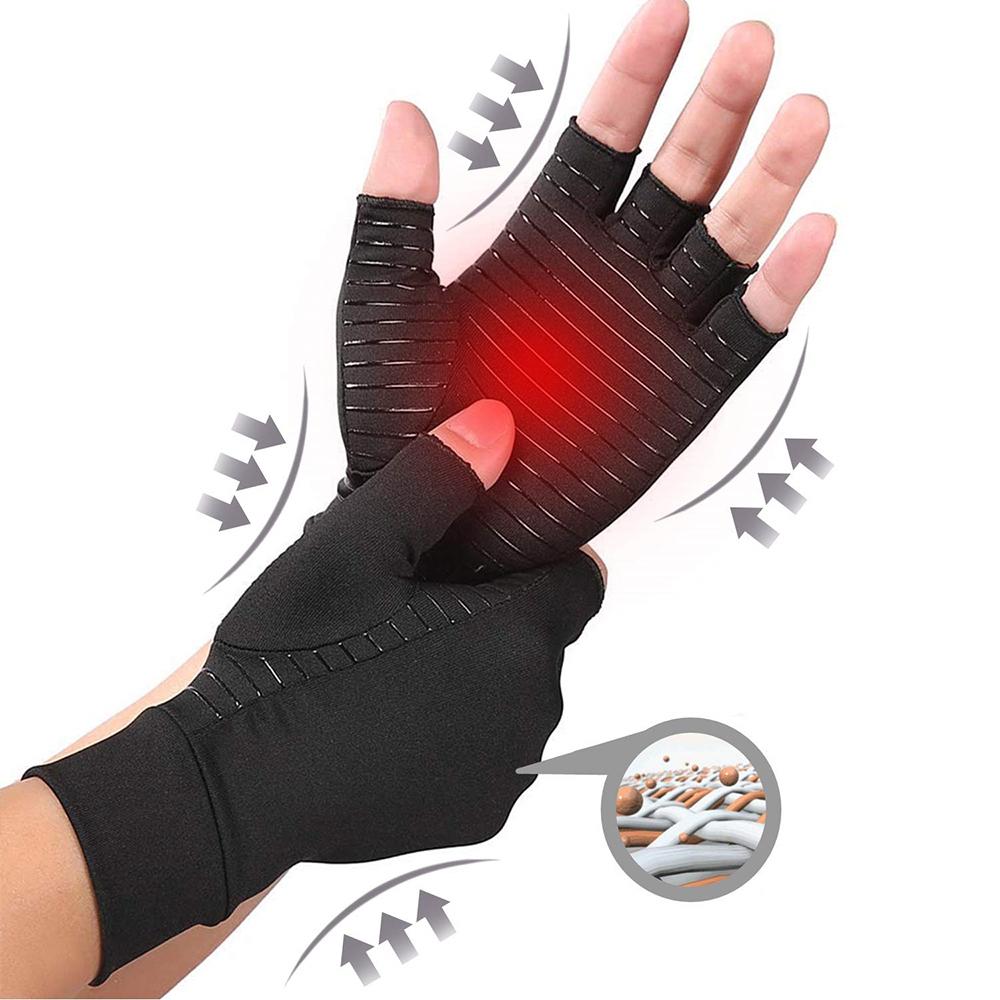 Compression Arthritis Glove Unisex Joint Pain Relief Half Finger - Spiritual & Wellness
