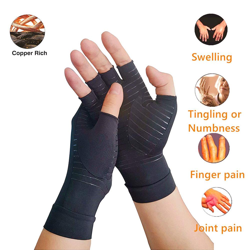 Compression Arthritis Glove Unisex Joint Pain Relief Half Finger - Spiritual & Wellness