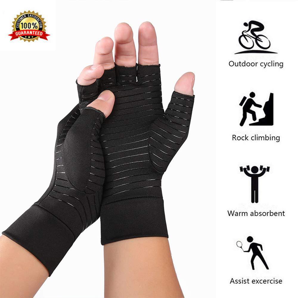 Compression Arthritis Glove Unisex Joint Pain Relief Half Finger - Spiritual & Wellness