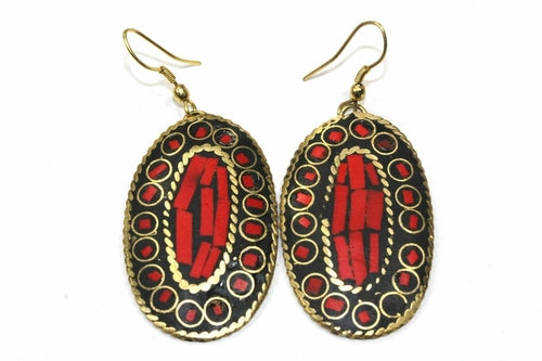 Mosaic Oval Earrings - Artisan Fashion Accessories