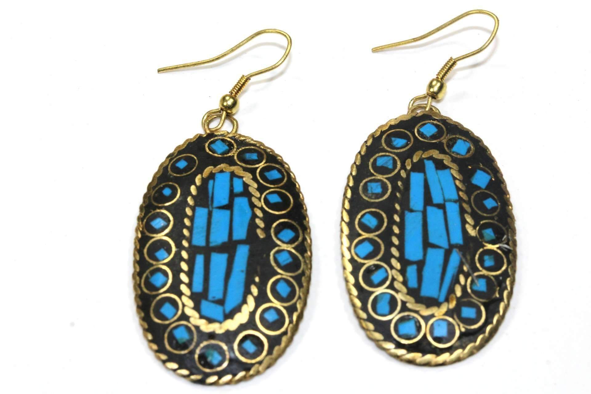 Mosaic Oval Earrings - Artisan Fashion Accessories