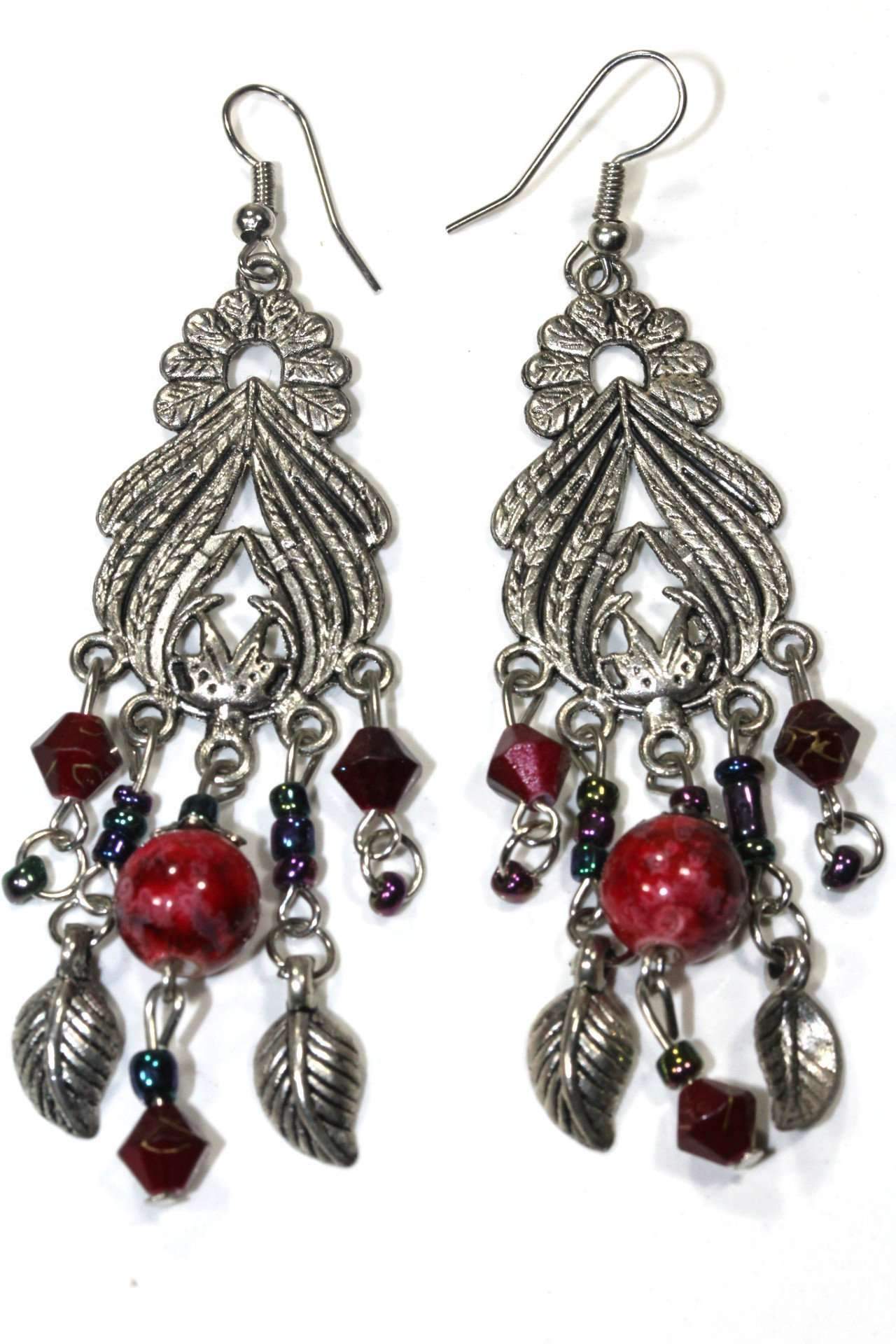 Bohemian Queen Marbled Bead Earrings - Artisan Fashion Accessories