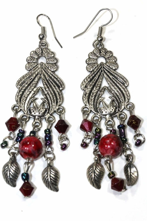 Bohemian Queen Marbled Bead Earrings - Artisan Fashion Accessories
